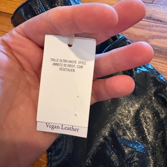 🖤Abercrombie & Fitch Vegan Leather 90s Straight Pant - Picture 4 of 12